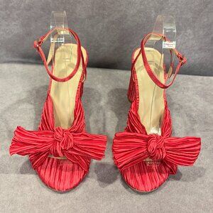 Vetaste Pleated Bow Knot Heeled Sandals NWOT